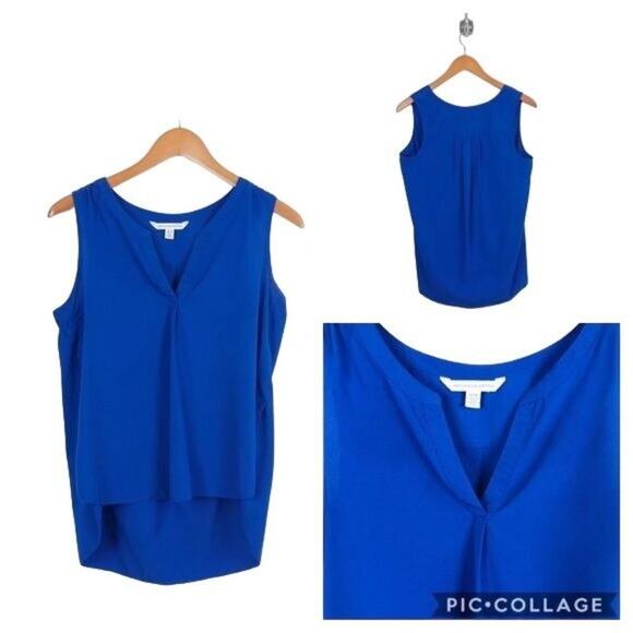 American Eagle Outfitters Women's Blue High Low V-neck Popover Sleeveless Tank‎ - Picture 1 of 6